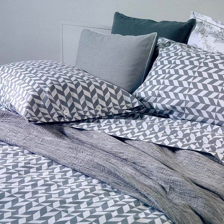 pattern completo lenzuola fazzini grigio in cotone fantasia per letto singolo
