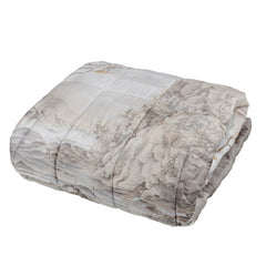 Trapunta piumone invernale matrimoniale Fazzini Panta Rei in raso di puro cotone. Fantasia floreale colore naturale beige grigio