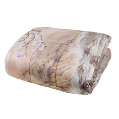 Trapunta piumone invernale matrimoniale Fazzini Panta Rei in raso di puro cotone. Fantasia floreale colore rosa.
