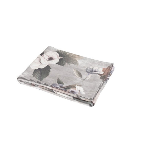 plaid velvet fazzini in pile e viscosa. Fantasia floreale colore grigio.