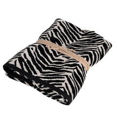 Telo bagno Fazzini Africa, in spugna di puro cotone tinta in filo. Telo doccia con fantasia zebrata colore grigio e nero.