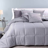 trapunta invernale matrimoniale caleffi  rich in raso jacquard  fantasia geometrica colore grigio