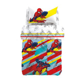 Trapunta invernale Caleffi Disney Spiderman Colors in puro cotone. Disponibile nella misura per letto singolo. Fantasia con Spiderman con fondo multicolore
