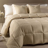 Trapunta invernale matrimoniale Caleffi Delly in prezioso raso jacquard. Piumone colore panna