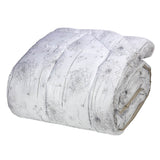 Trapunta invernale Fazzini Soffio di Neve in raso di puro cotone. Piumone invernale con fantasia floreale colore bianco/beige