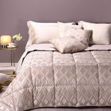 trapunta invernale, piumone matrimoniale Caleffi global in raso jacquard colore beige naturale