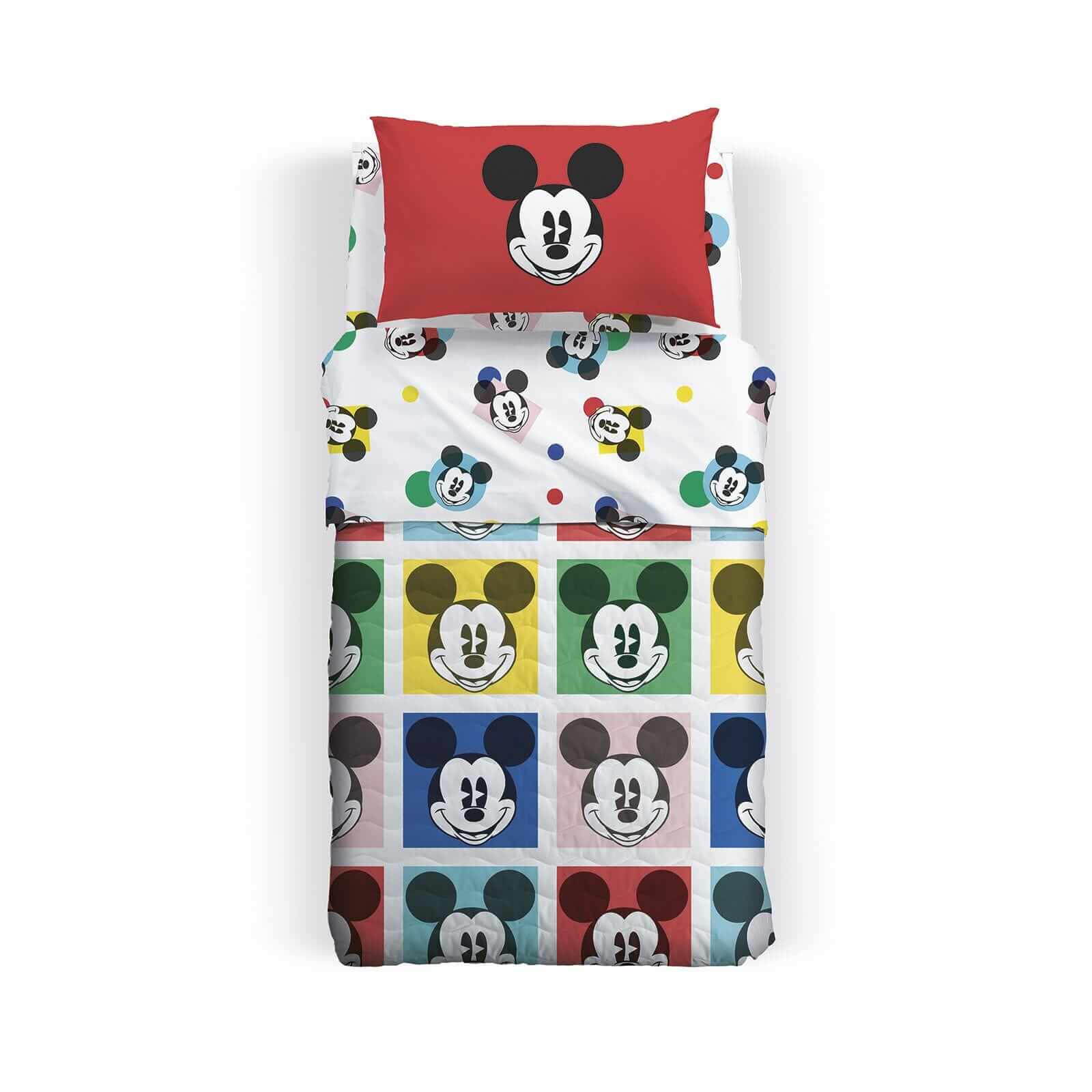 Completo Letto Singolo Mickey Mouse Topolino Per Bambino | Morbido E Ipoallergenico