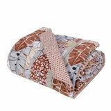 Trapuntino matrimoniale Fazzini Crazy Horse in percalle di cotone. Fantasia double face reversibile. Colore arancio